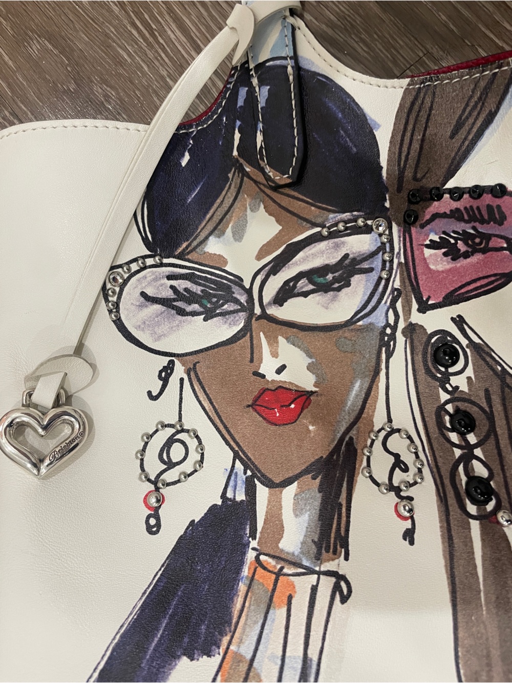Brighton Manhattan Soft Tote Fashionista Tom Clancy Art Bag - Picture 7 of 16
